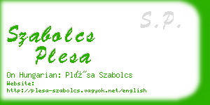 szabolcs plesa business card